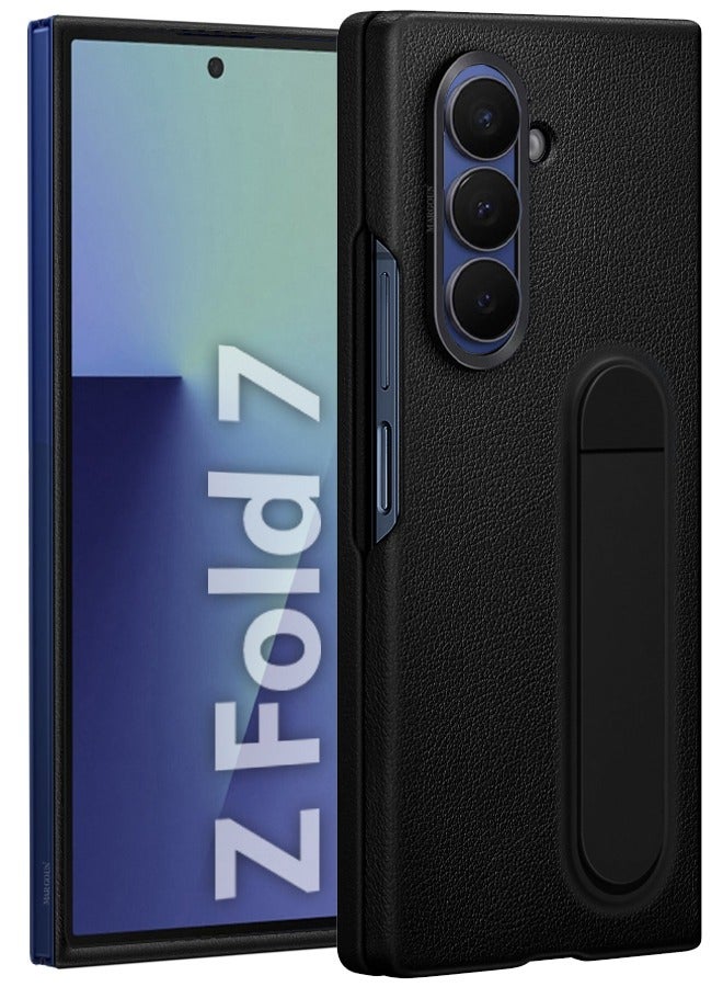 CATANES Leather Case Cover for Samsung Galaxy Z Fold 7, Kindsuit Case Slim and sleek with Secure Hand Grip - Black - Image 1