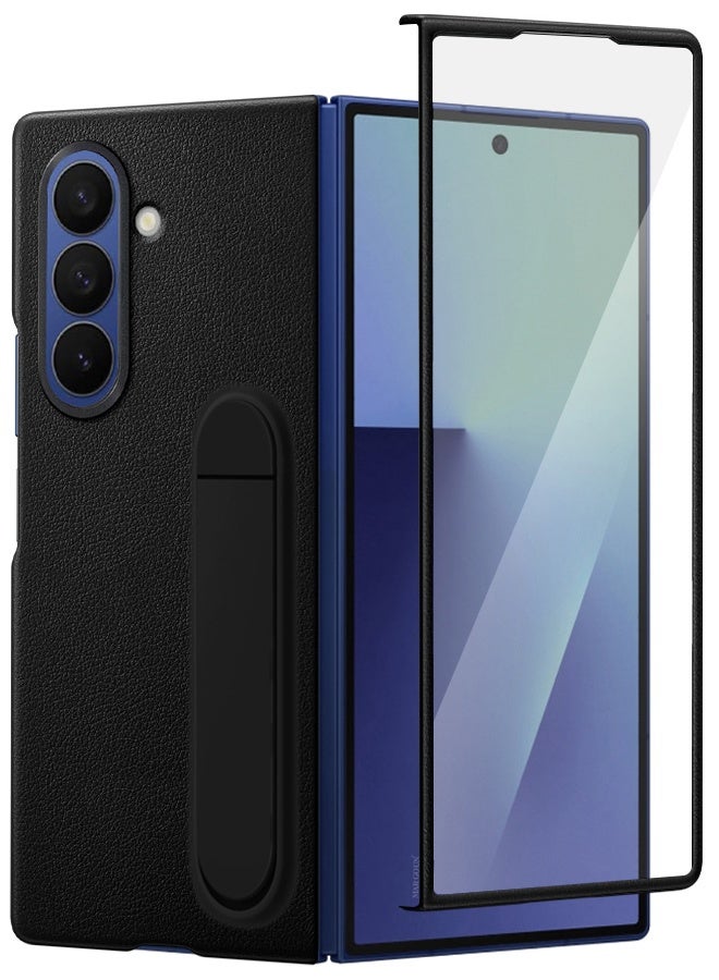 CATANES Leather Case Cover for Samsung Galaxy Z Fold 7, Kindsuit Case Slim and sleek with Secure Hand Grip - Black - Image 5