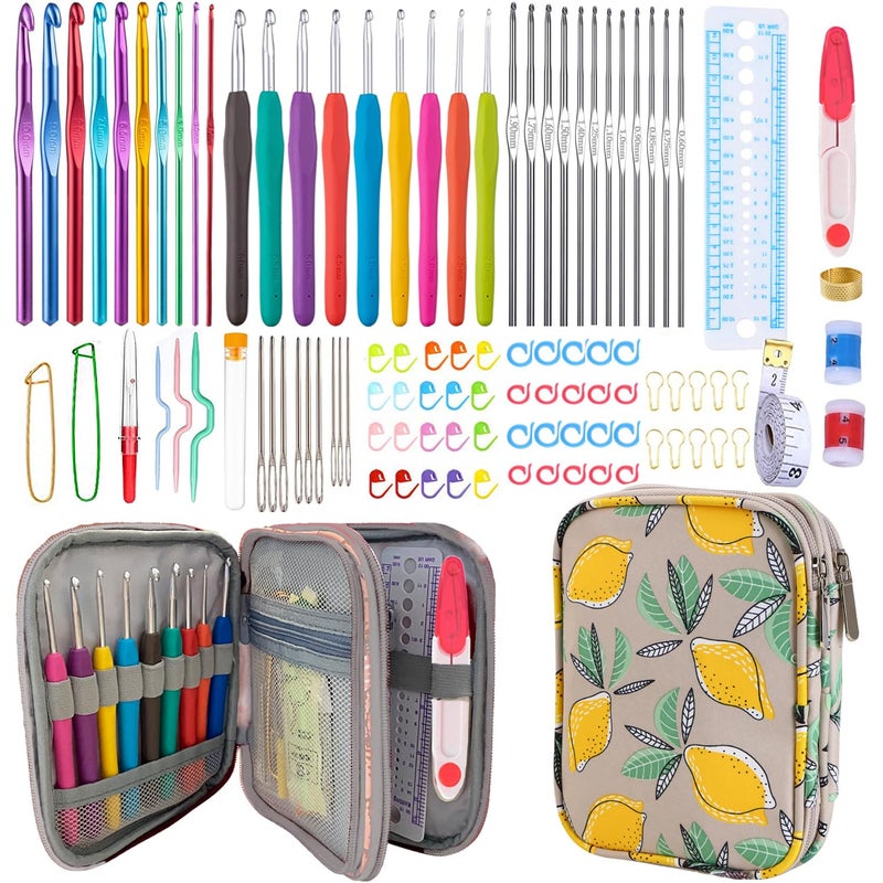 Weabetfu 102pcs Crochet Hooks Set Crochet Hook Kit with Case Ergonomic Crochet Needles for Arthritic Hands and Crochet Accessories Complete Crochet Set for Beginners & Experieced Crochet Lovers - Image 1