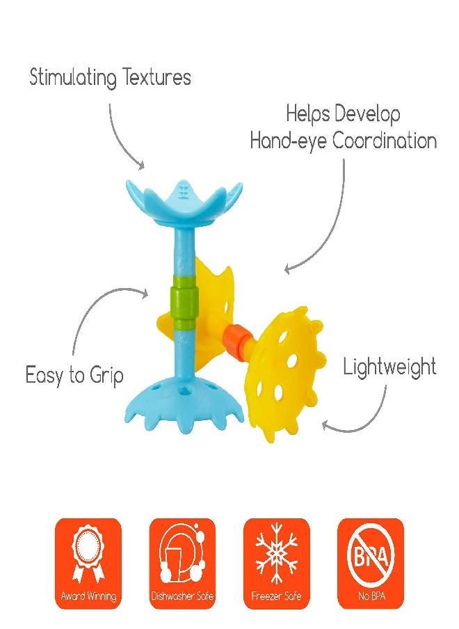 Innobaby - Innobaby EZ Grip Massaging Star Teether Set (Yellow Star and Blue Star) - Image 1