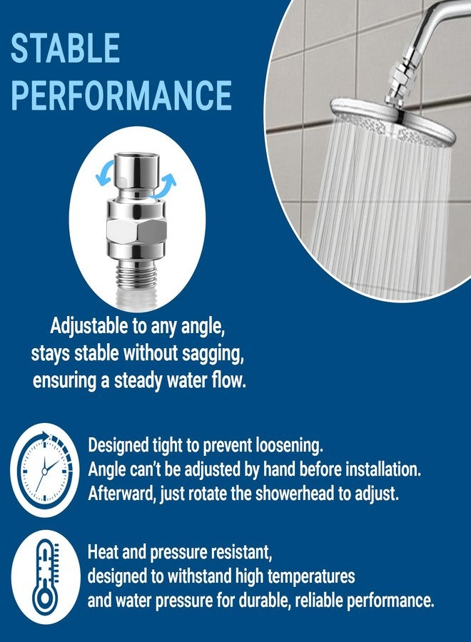 KAEZDD Shower Connector Ball Joint Shower Head Swivel Ball Adapter Brass Adjustable Shower Arm Extension Universal Component Polish Chrome (Silver-2Pcs) - Image 5