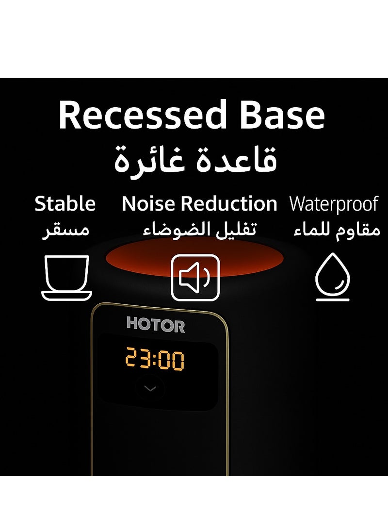 هوتور - خلاط العصارة الكهربائية الخلاط الذكي صانع العصير الاحترافي خلاطات عالية السرعة الخلاط الموجي للهزات والعصائر سحق الفولاذ المقاوم للصدأ آيس ستبر بليد إناء للهزات العصير والوجبات الجاهزة مطاعم مطبخ بلاك 1.65L. - Image 1