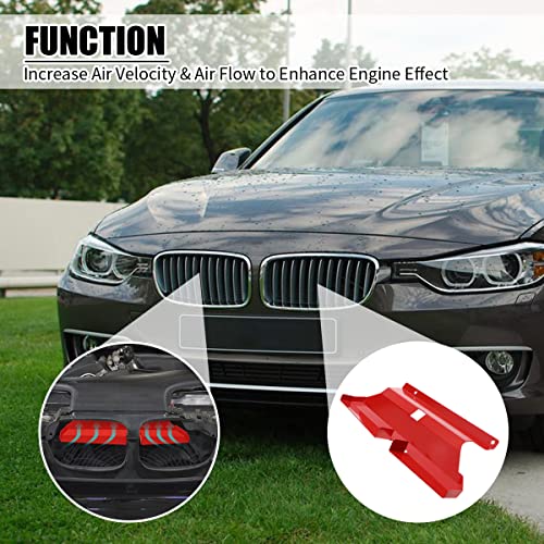 URLWALL Air Intake Scoop, 2PCS Dynamic Cold Air Intake Systems for BMW 323i 325i 328i 330i M52 M54 E46 M3 2001-2006, Increasing Horsepower & Improving Throttle Response (Red) - Image 3