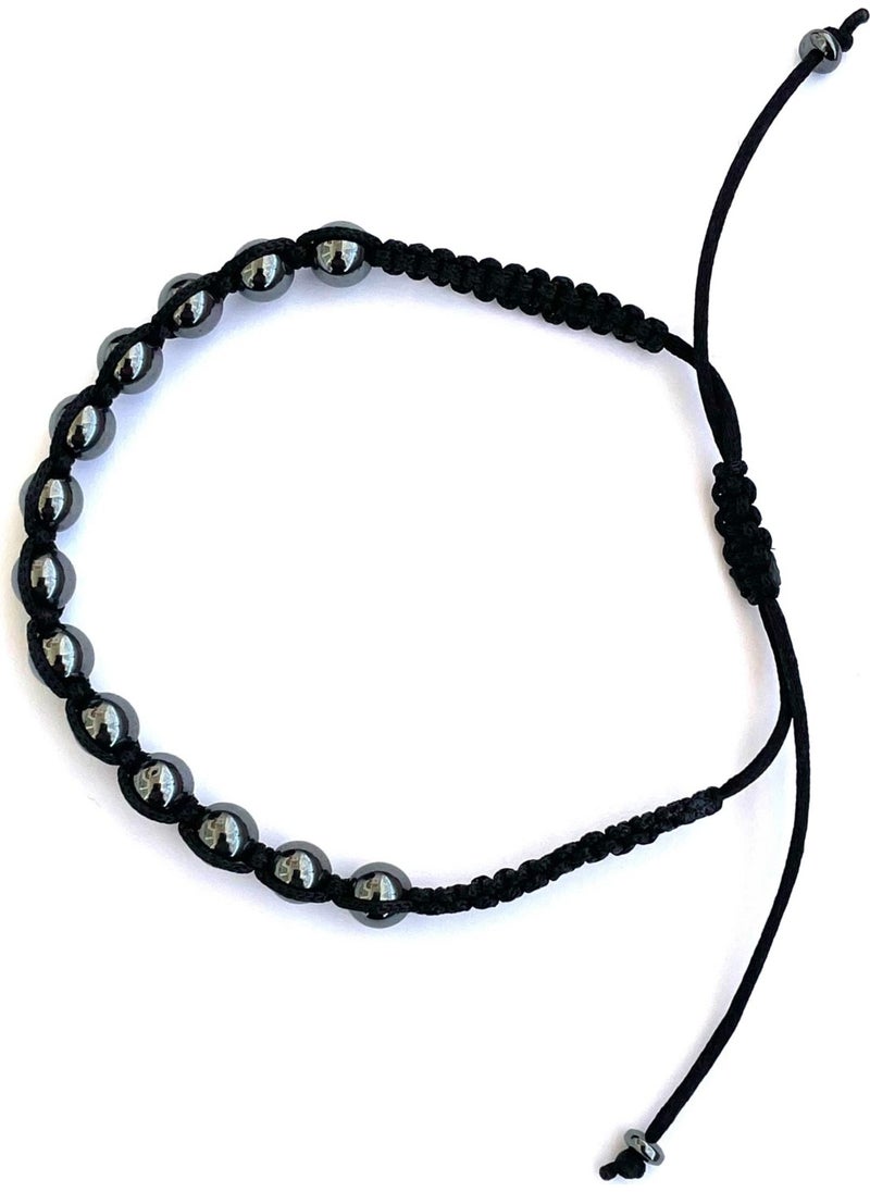 Tabby Design - Macrame Braided Natural Stone Hamatite (Bloodstone) Bracelet - Image 1