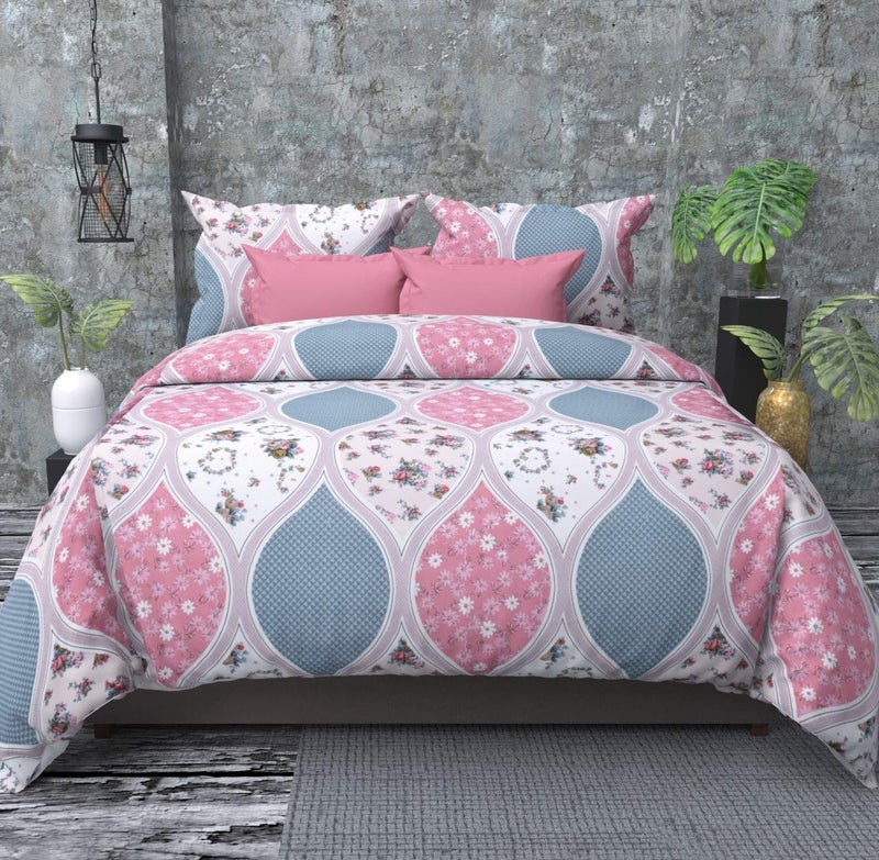 Laying Style غطاء لحاف مزدوج مطبوع من قطن ميكروفايبر ناعم بتصميم ليدين ستايل™ 90" × 100" بوصة متعدد الألوان - Image 1