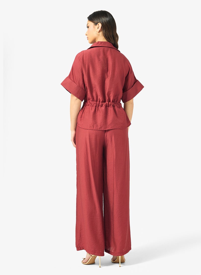 جينجر طقم ملابس علوي وسفلي بسحاب على الطراز العملي - Image 2