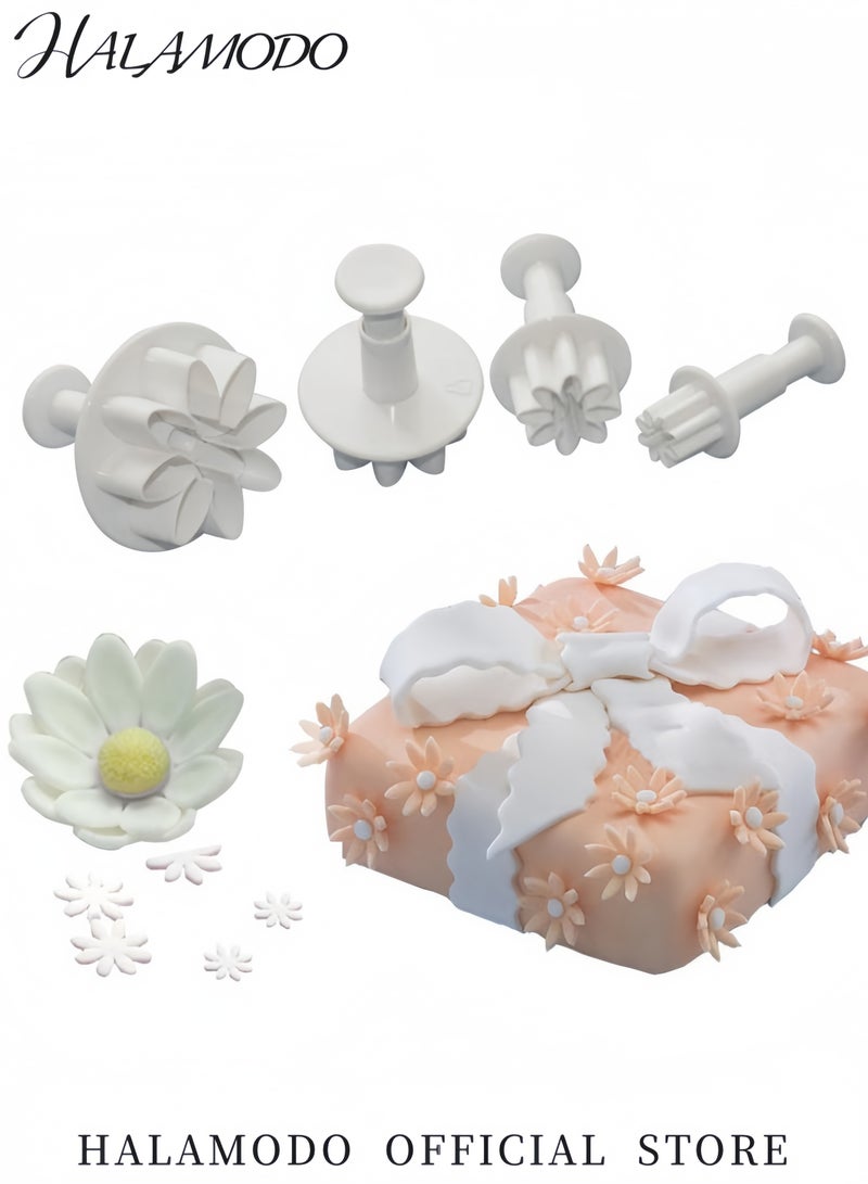 Halamodo 4PCS Multi-Shape 3D Flower & Leaf Pastry Cutter Set Reusable Sturdy Food-Safe Baking Tools for Home & Professional Kitchen Decorative Creations - Image 4