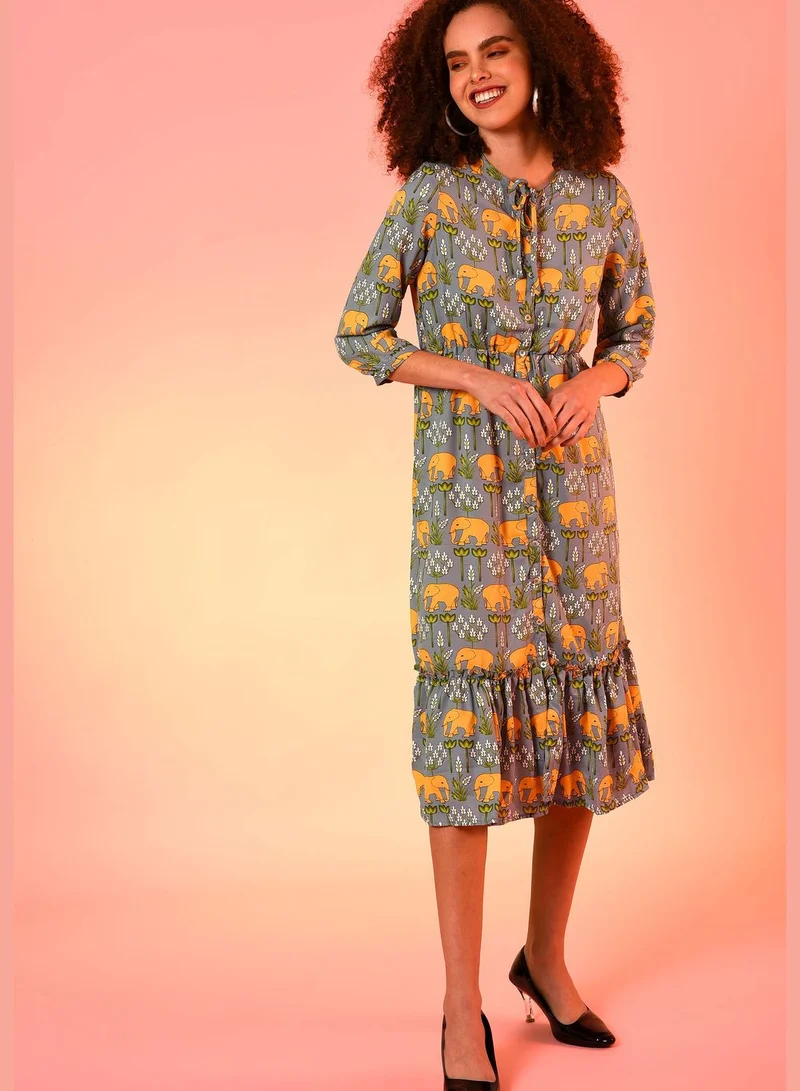 Campus Sutra Floral Print Dress