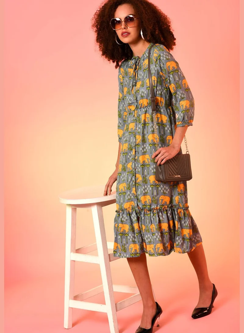 Campus Sutra Floral Print Dress