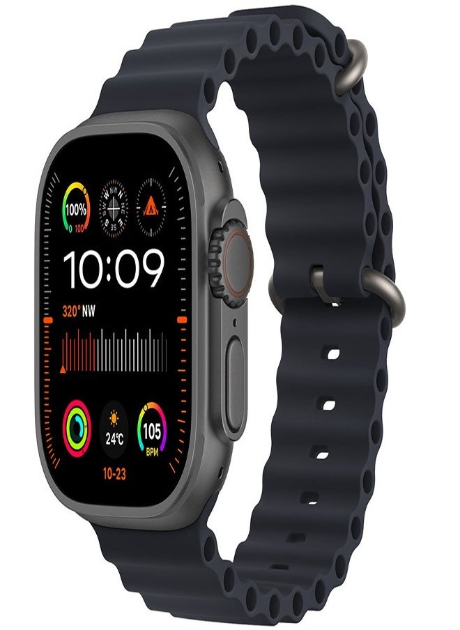 HK - HK9 Ultra 2 Gen 6 SMART WATCH | 2.02inch 4GB Memory | Health Monitoring Functions, Tracking with Titanium AMOLED Display, Multi-Functional Smart Watch (Body:Titanium Black | Strap: Black) - Image 1