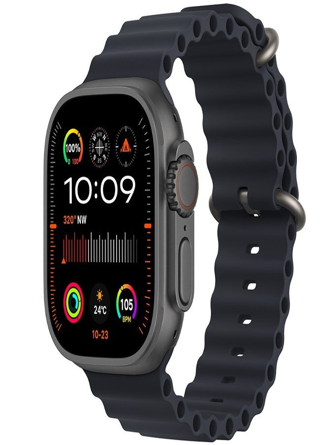 HK - HK9 Ultra 2 Gen 6 SMART WATCH | 2.02inch 4GB Memory | Health Monitoring Functions, Tracking with Titanium AMOLED Display, Multi-Functional Smart Watch (Body:Titanium Black | Strap: Black) - Image 1