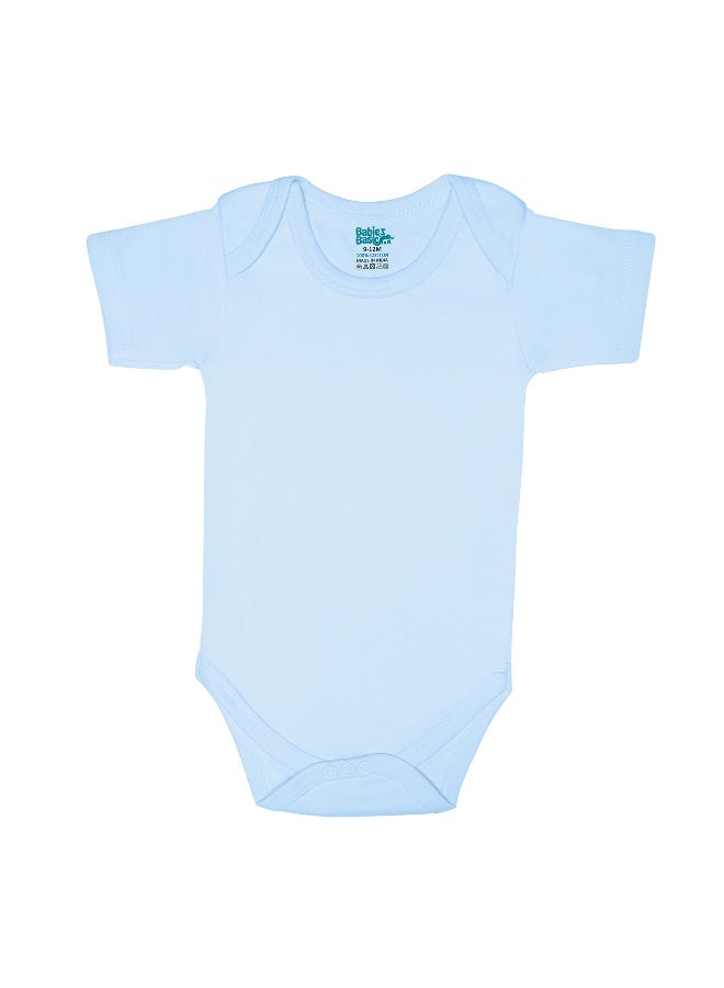 Babies Basic 100% Super Combed Cotton, Short Sleeves Romper/Bodysuit, For New Born To 24Months, Set Of 6 - Blue, Orange, Brown, Pink, Lemon, White  - Image 4