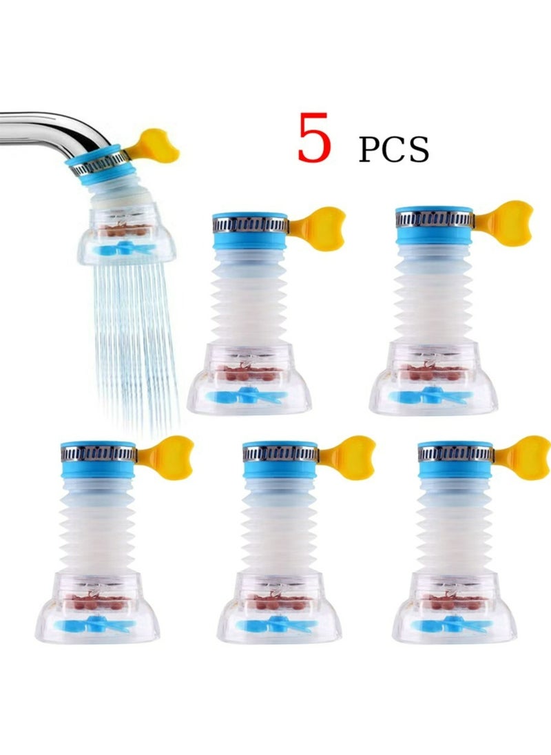yIFeNG 5 Pcs Water Filter Faucet Bathroom Sink  Water Filter for Sink Bathroom Faucet Extender Kitchen Sink Water Filter  360° Adjustable Shower Head Filter Shower Faucet Handle for Kitchen Accessories  - Image 1