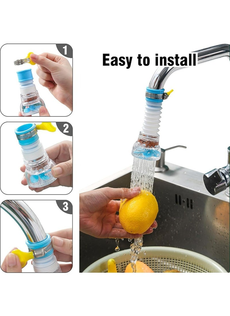yIFeNG 5 Pcs Water Filter Faucet Bathroom Sink  Water Filter for Sink Bathroom Faucet Extender Kitchen Sink Water Filter  360° Adjustable Shower Head Filter Shower Faucet Handle for Kitchen Accessories  - Image 4