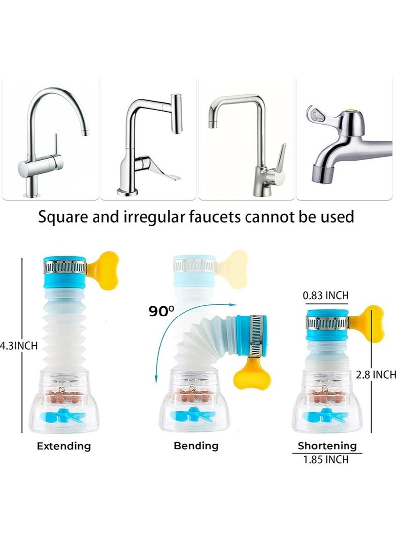 yIFeNG 5 Pcs Water Filter Faucet Bathroom Sink  Water Filter for Sink Bathroom Faucet Extender Kitchen Sink Water Filter  360° Adjustable Shower Head Filter Shower Faucet Handle for Kitchen Accessories  - Image 2