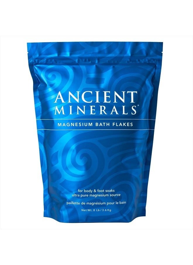 Ancient Minerals Magnesium Bath Flakes - Bathing Alternative to Epsom Salt - Soak in Natural Salts - High-Absorption Efficiency for Relaxation, Wellness & Muscle Relief - 8 lbs  - Image 1