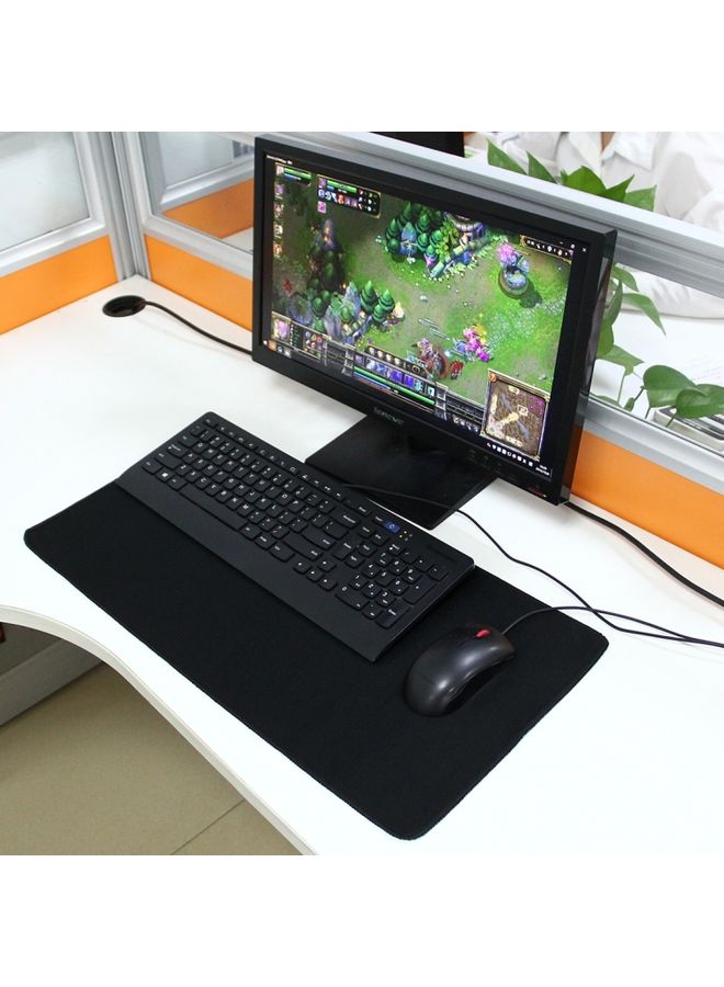BURAQ Extended Large Solid Black Color Gaming and Office Keyboard Mouse Pad, Size: 60cm x 30cm  - Image 1