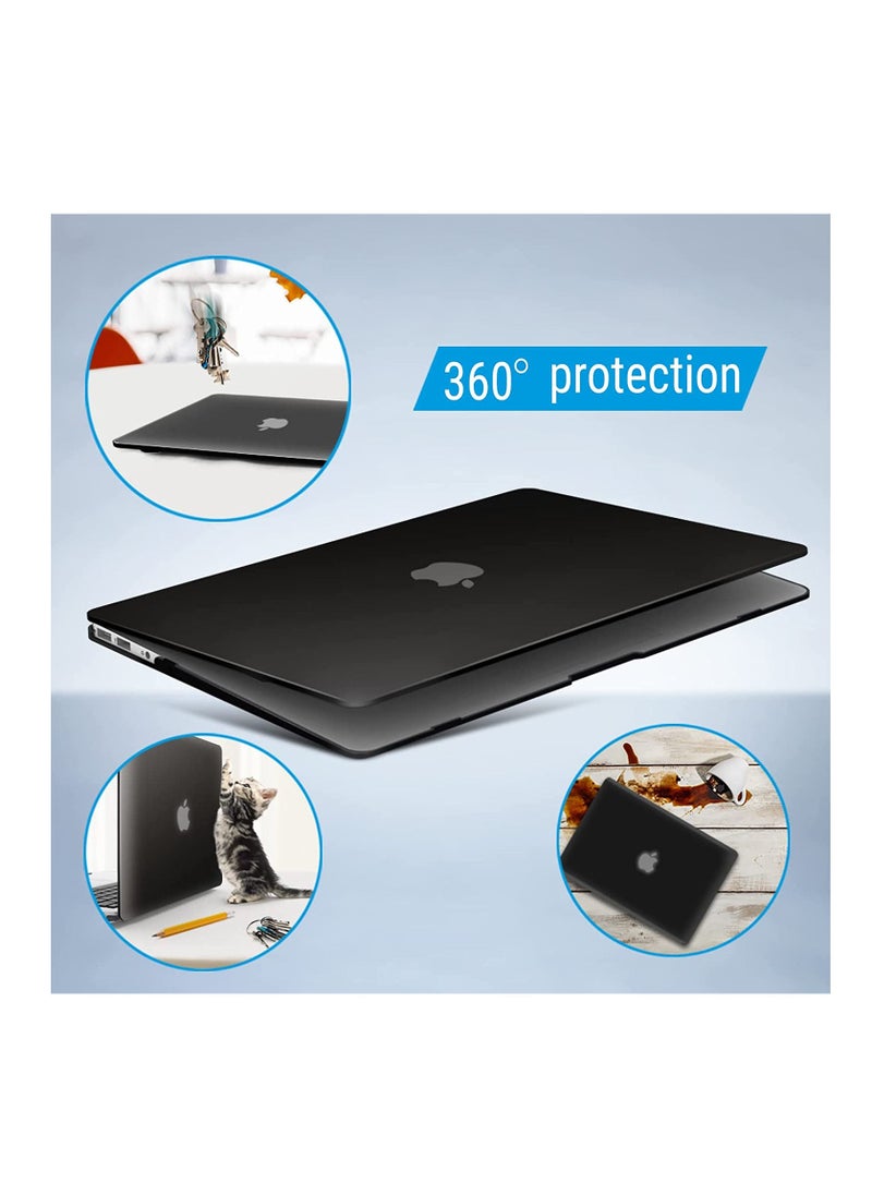 Ntech - Ntech 3in1 Compatible with Old Version MacBook Air 13.3 Inch Case Release |2010-2017| Models: A1466/A1369  Plastic Hard Shell Case with Keyboard & Screen Protector Cover For MacBook Air 13 Inch (BlacK - Image 1