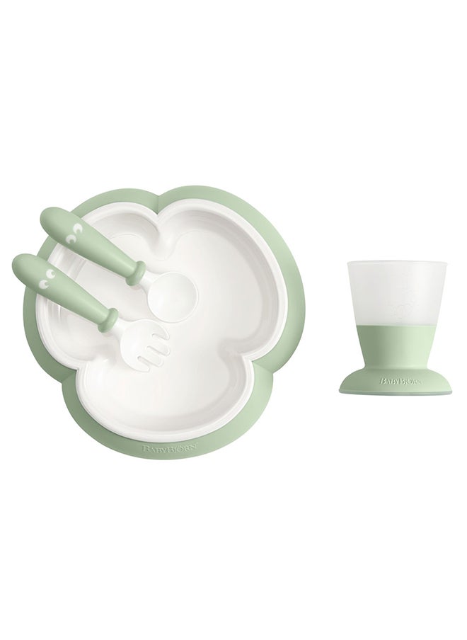 BABYBJORN 4 Pieces Baby Feeding Set - Powder Green  - Image 1