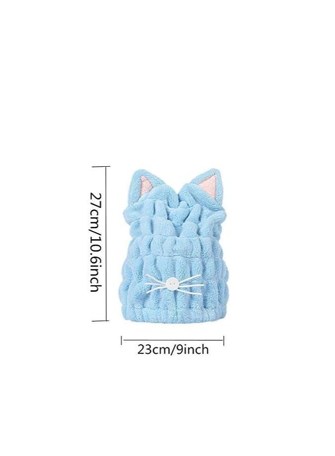 أوزيغالور حزمة من 2 مجففات شعر سريعة التجفيف للنساء والأطفال، قبعة شعر من القطن الجامد السمكي الفائقة المجففة - Image 2