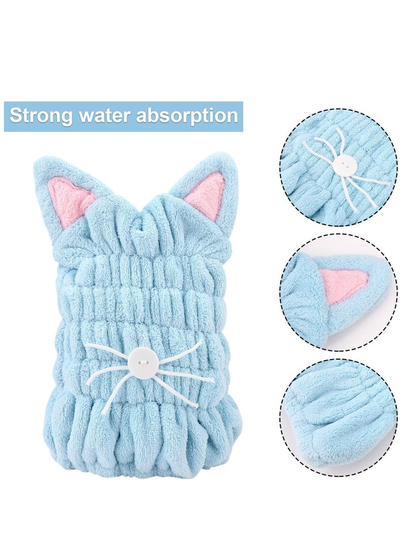 أوزيغالور حزمة من 2 مجففات شعر سريعة التجفيف للنساء والأطفال، قبعة شعر من القطن الجامد السمكي الفائقة المجففة - Image 3