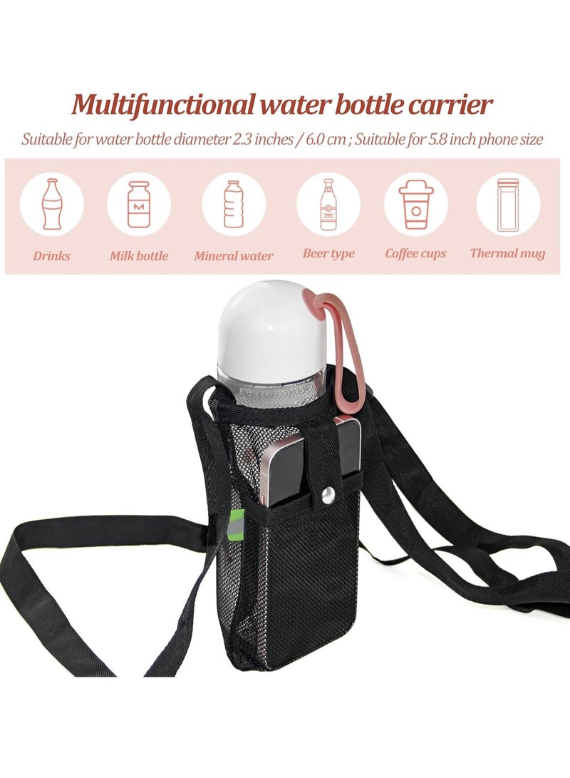 كيلا حقيبة حاملة زجاجات المياه 2 قطعة مع حزام كتف قابل للتعديل - حقيبة زجاجات مياه للشاطئ والرياضة للمشي لمسافات طويلة وصالة الألعاب الرياضية والتخييم والمشي والسفر - Image 3