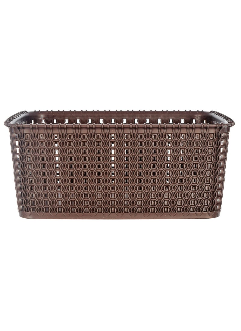 Kuber Industries Heart Home Multipurposes Large M 20 Plastic Basket, Organizer for Kitchen, Countertops, Cabinets, Bathrooms Without Lid- Pack of 2 (Grey & Brown) -46KHH0102  - Image 2