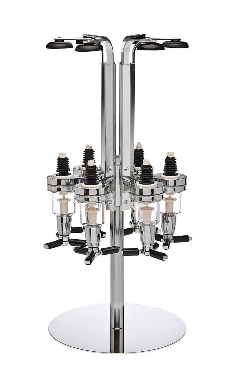 Godinger حامل زجاجات الكحول من جودينجر 6 زجاجات، حامل زجاجة الويسكي الدوار - Image 2