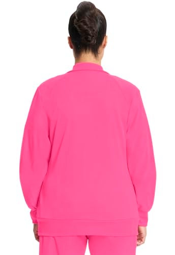 Cherokee Infinity Zip Front Scrub Jackets for Women, 4-Way Stretch Fabric 2391A, XXS, Carmine Pink - Image 2