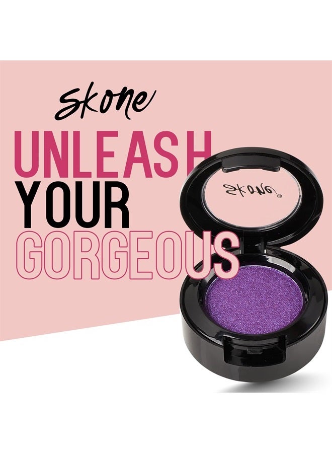 SKONE Cosmetics Gems Eyeshadow, Highly Pigmented, Longwear Eye Makeup, Single Eyeshadow with Pro Shimmery Finish - Ultra-Blendable Eye Makeup - Slightly Shimmer Shades, Purple Eyeshadow - Flowers - Image 2