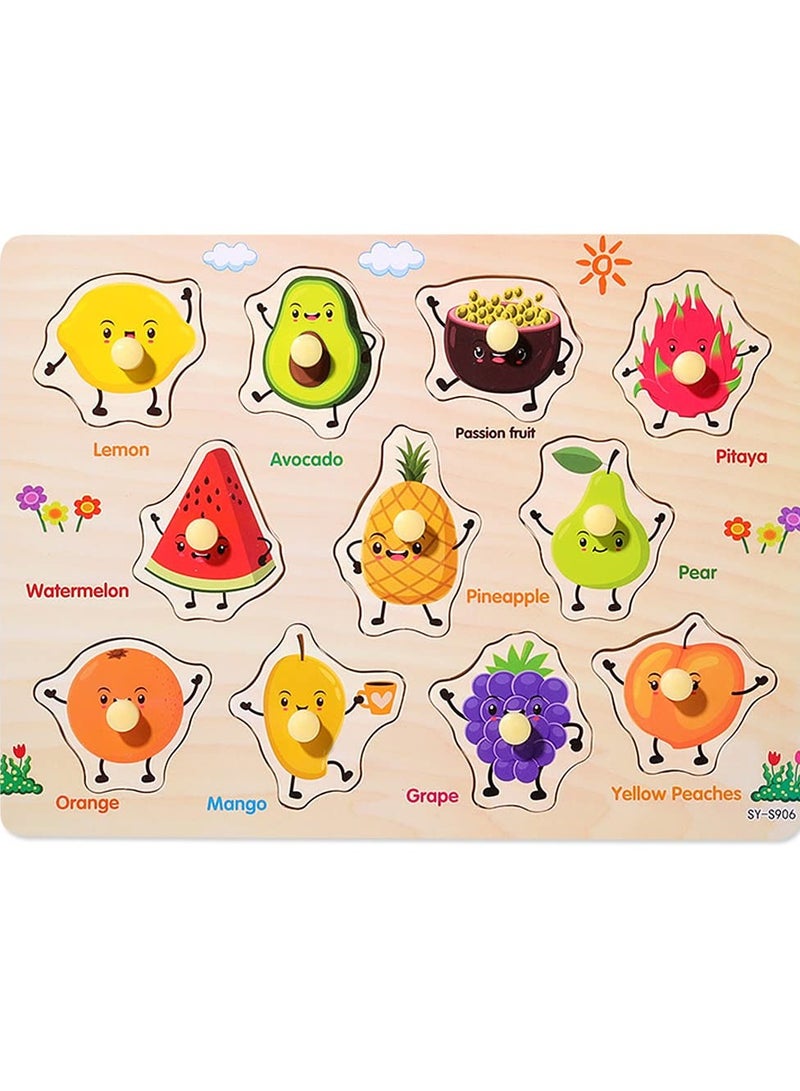 Mordely Wooden Peg Puzzles for Toddlers 2 3 4 Years Old, Kids Educational Preschool Peg Puzzles Toy - Image 1