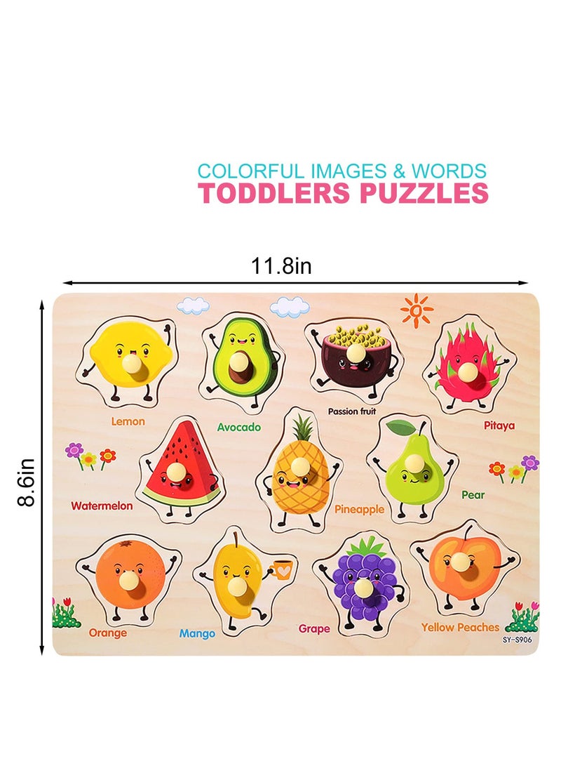 Mordely Wooden Peg Puzzles for Toddlers 2 3 4 Years Old, Kids Educational Preschool Peg Puzzles Toy - Image 4