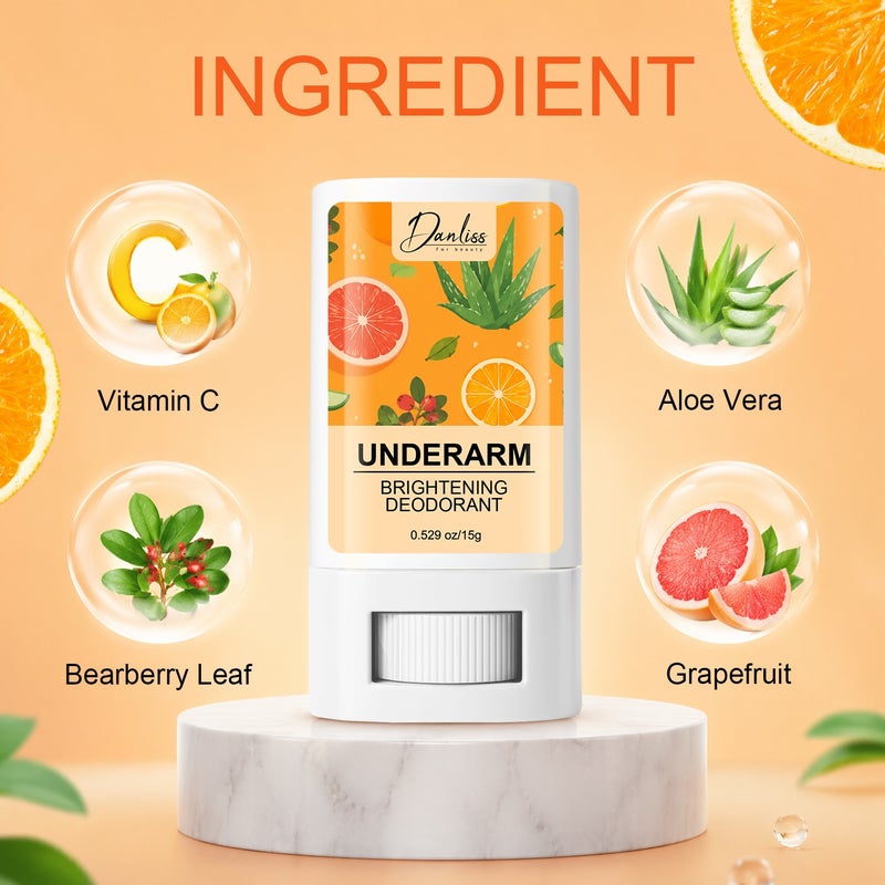 Danliss Brightening Antiperspirant Deodorant Stick 15g, Aloe Vera & Citrus Underarm Brightening & Odor Control Solid Fragrance - Image 2