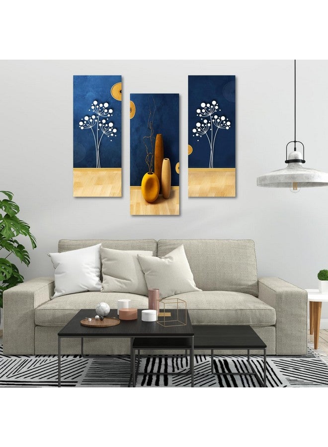 Masstone Floral Wall Painting | Flower Vases Framed Art Painting | Wall Decor Set of 3 (15 x 18 Inch) | Wall Paintings for Living Room - Image 3