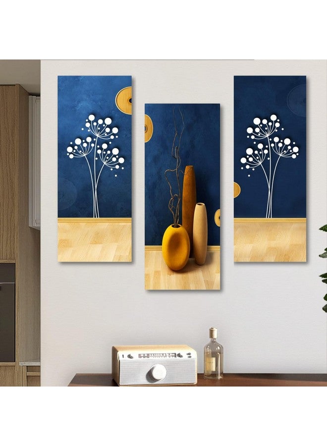 Masstone Floral Wall Painting | Flower Vases Framed Art Painting | Wall Decor Set of 3 (15 x 18 Inch) | Wall Paintings for Living Room - Image 5