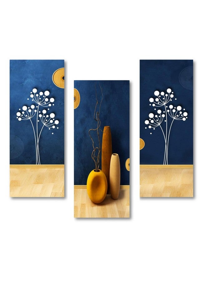 Masstone Floral Wall Painting | Flower Vases Framed Art Painting | Wall Decor Set of 3 (15 x 18 Inch) | Wall Paintings for Living Room - Image 1