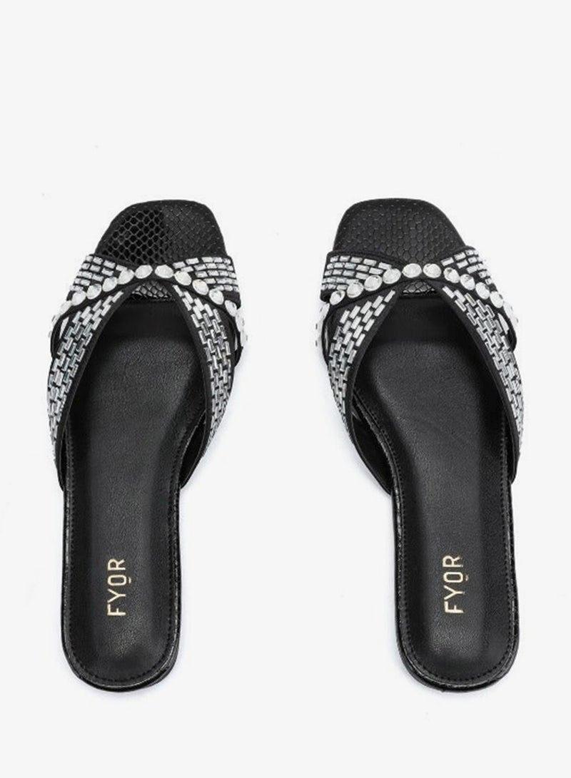 FYOR Cut-work Mirror Diamante Sandal MY 326 - Image 4