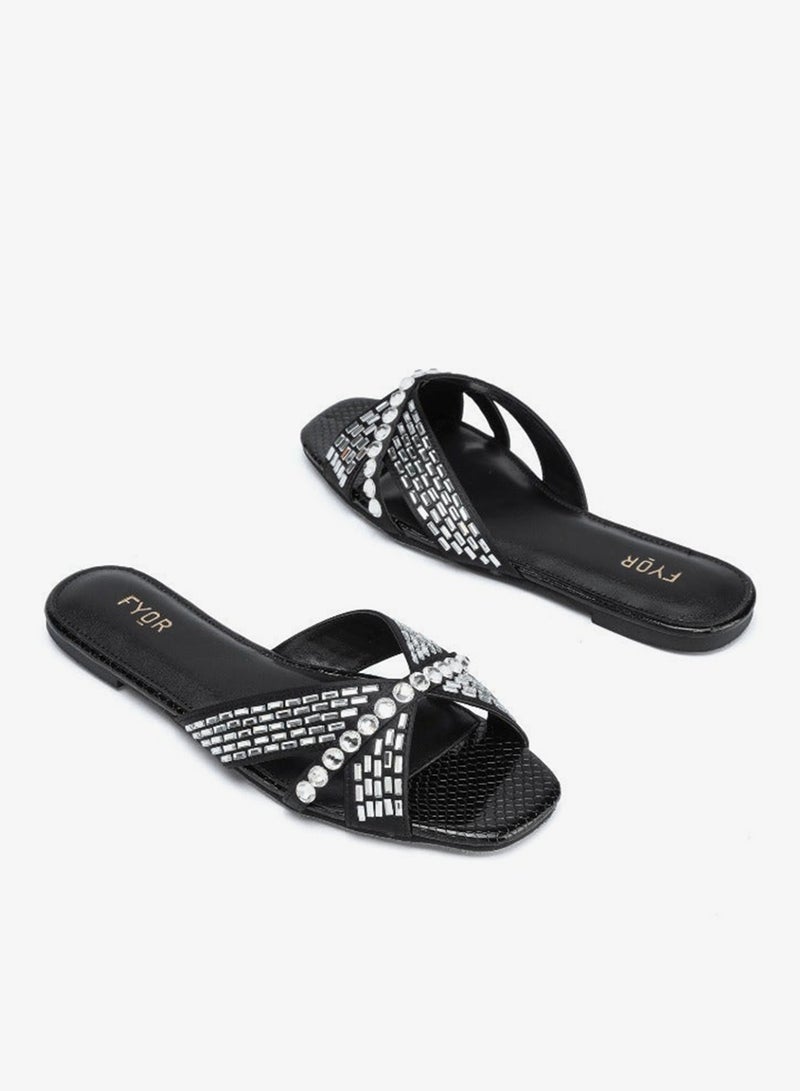 FYOR Cut-work Mirror Diamante Sandal MY 326 - Image 3