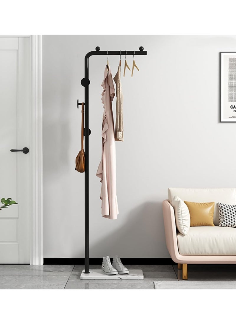 YQbest - Metal Coat Rack Freestanding with Natural Marble Base 67” 170cm Entryway Coats Hanger Stand with 3 Hooks, Home Bedroom Hotel Hall Tree for Coats, Hats, Scarves, Clothes, and Handbags - Image 1