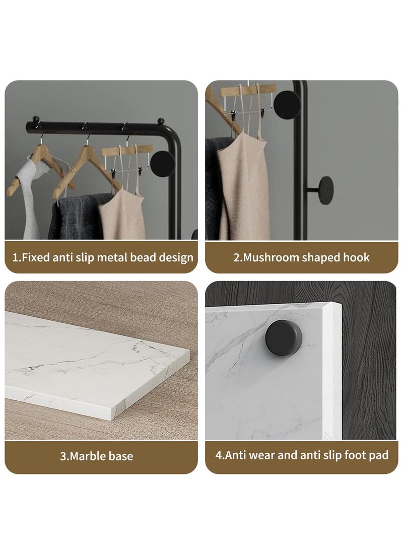 YQbest - Metal Coat Rack Freestanding with Natural Marble Base 67” 170cm Entryway Coats Hanger Stand with 3 Hooks, Home Bedroom Hotel Hall Tree for Coats, Hats, Scarves, Clothes, and Handbags - Image 1