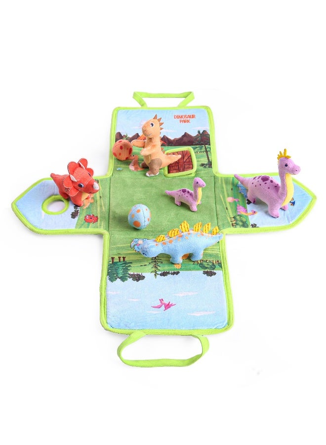 PlayNation Play Nation My Little Dino House Playset with Carry Handle, Plush Figurines, Educational & Montessori Learning Toy,  BIS Certified, Lightweight, 18 months+, 22 x 15 x19 cm, Multicolor - 8 Pieces - Image 5