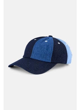 French Connection Men Color Block Denim Cap, Blue  - Image 1
