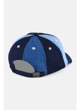 French Connection Men Color Block Denim Cap, Blue  - Image 2