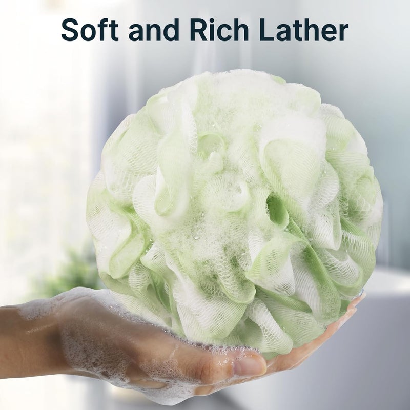 AmazerBath Loofah Sponge, Shower Loofah 60g/PCS - Body Scrubber Loofa Set of 3 Cotton Candy Trio, Bath Sponge for Men and Women - Image 3