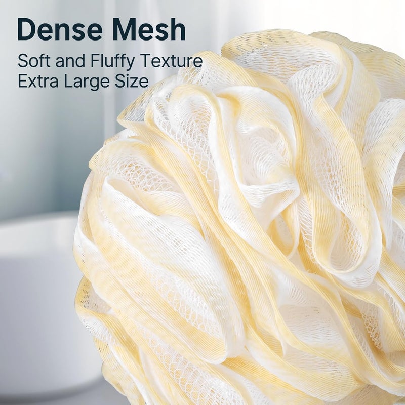 AmazerBath Loofah Sponge, Shower Loofah 60g/PCS - Body Scrubber Loofa Set of 3 Cotton Candy Trio, Bath Sponge for Men and Women - Image 2