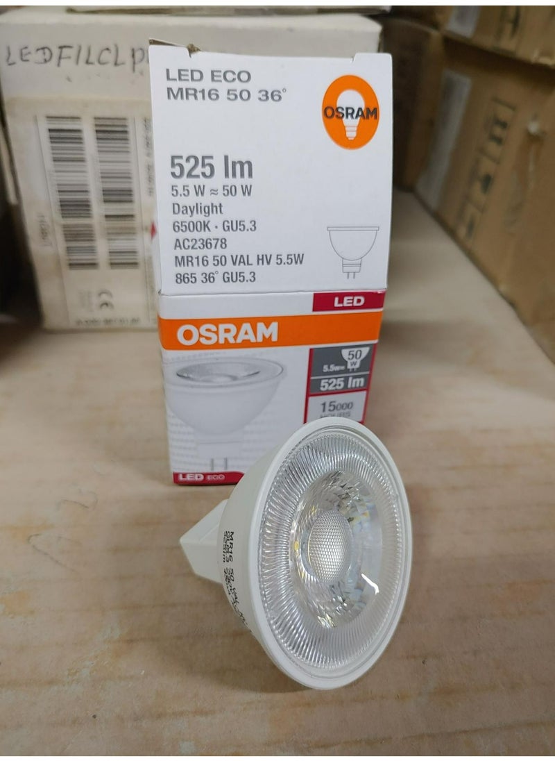 Osram - Osram GU5.3 MR16 LED Value Star Day Light Bulb - 6500K  Pack Of 10 - Image 1
