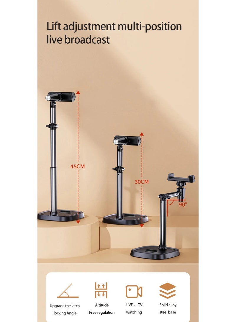 Adjustable Phone Stand 30-45cm | 360° Rotating Holder with Heavy Alloy Steel Base to Relieve Neck Pain | Perfect for Desk, Bed  Sofa - Image 2