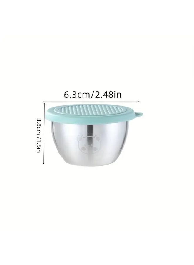 6pcs Stainless Steel Condiment Dishes With Lids Sealed Sauce Cups For Kitchen Outdoor Picnic - Image 5
