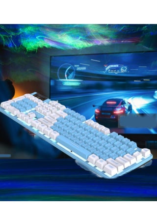 104-key Gaming Keyboard, ESports Mechanical Keyboard,Wired Office Keyboard, Ergonomic Keyboard (Blue/White) - pzsku/Z8DA7A9F6D7A82B3AFB31Z/45/_/1721440613/14f0a457-143c-41a0-bd79-439f354b24bb