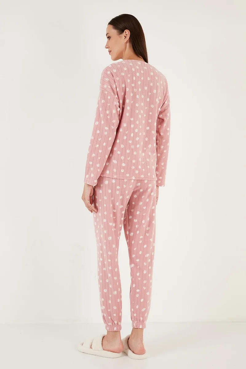 Lela Regular Fit Crew Neck Fleece Pajama Set Women's Pajama Set 6571007